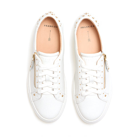 BILLIE WHITE STUD LEATHER