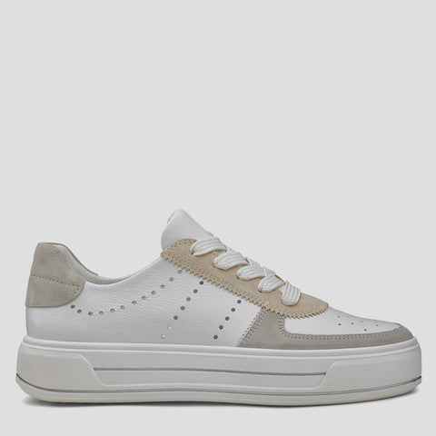 CANBERRA 2 - WHITE COMBI LEATHER