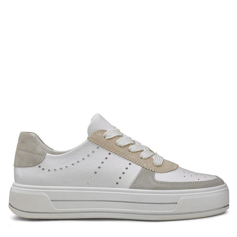 CANBERRA 2 - WHITE COMBI LEATHER