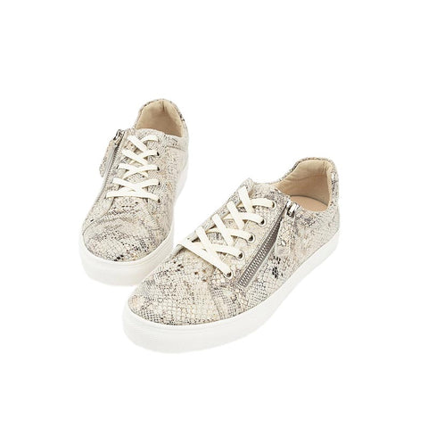 CARA PRINT - TAUPE SNAKE PRINT LEATHER