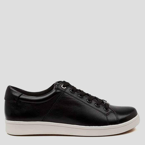 DELILAH XF - BLACK LEATHER WHITE SOLE