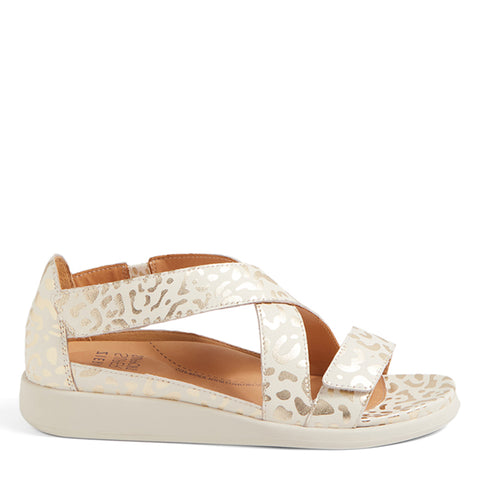 ISSY W - BEIGE & GOLD LEOPARD PRINT LEATHER