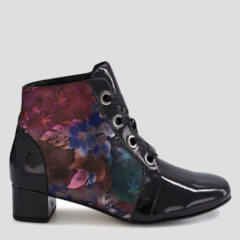 KNOX W - BLACK-BLACK METAL FLORAL PATENT LEATHER