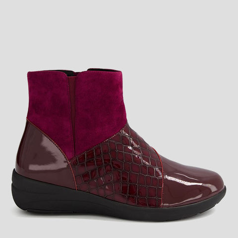 NINNEL W - BURGUNDY MIX LEATHER