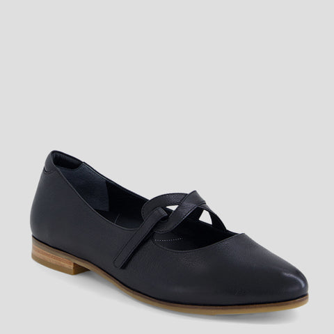 OWAIS XF - BLACK LEATHER-NATURAL HEEL