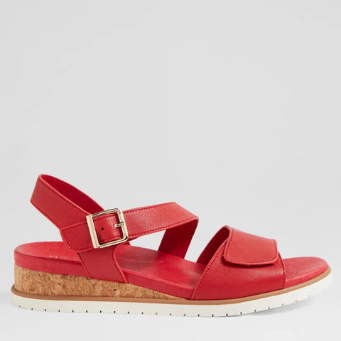 VAMSY W - RED LEATHER-WHITE-SOLE