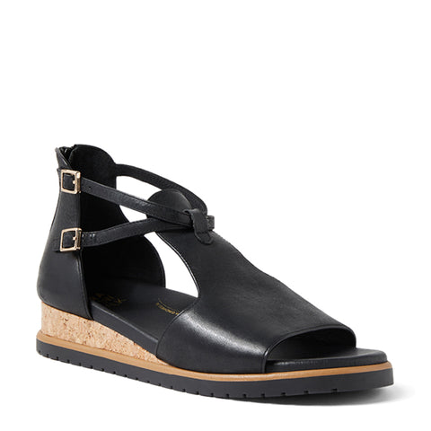 VEERAY W - BLACK LEATHER-BLACK SOLE