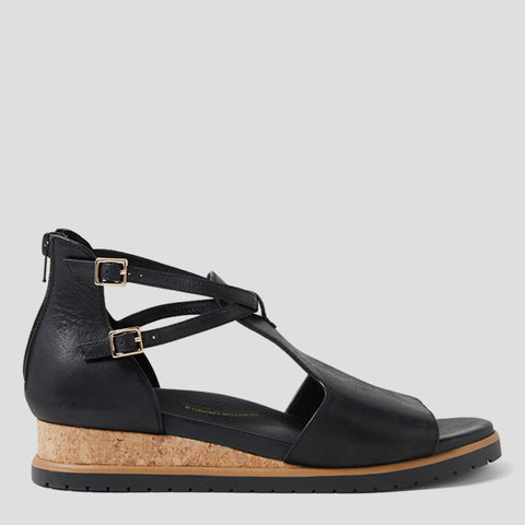 VEERAY W - BLACK LEATHER-BLACK SOLE