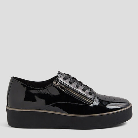 ZHARA W - BLACK PATENT LEATHER-BLACK SOLE