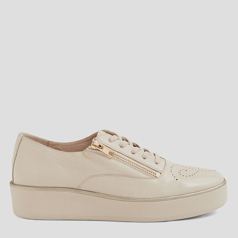 ZHARA W - MILK LEATHER-MILK SOLE